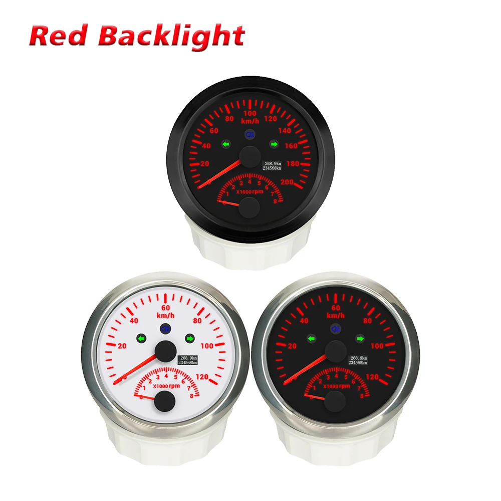 

Rhaxel 85mm GPS Speedometer 0-120K 0-200KM with 8000RPM Tachometer with 52mm Fuel Level Gauge 10 Bar Oil Pressure 12V for Truck