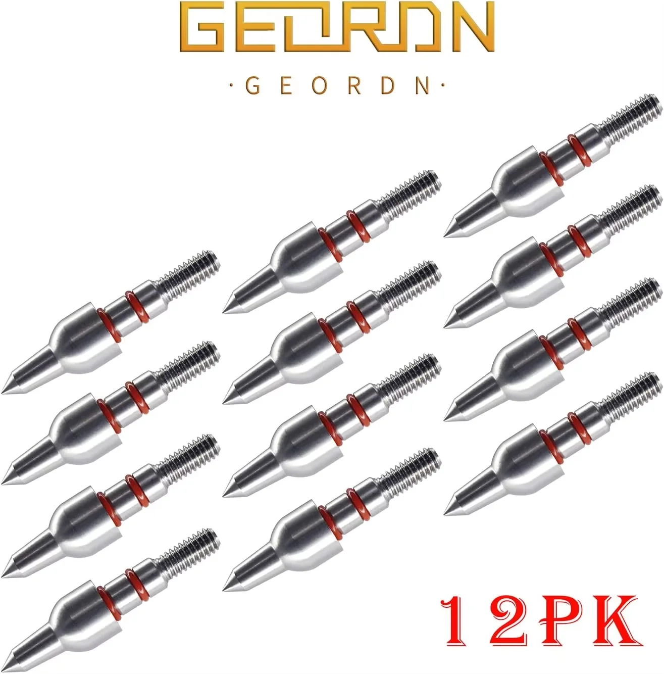 Stainless Steel Arrow Field Points 100/125/150/175/200 Grains Practice Archery Arrow Target Bullet Point Combo Point 12 PCS