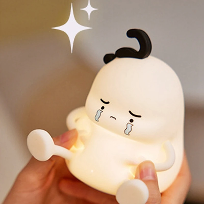 TKOH-Chubby Silicone Nightlight Bedroom Desktop Ornaments Gift Atmosphere Silicone Pat Lamp