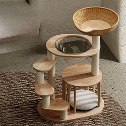 Cat Scratcher Tower with Hammock Carrier, Sleeping Pad for Cats Shelves, Wall House, Complex Beds and Furniture, Pets Products