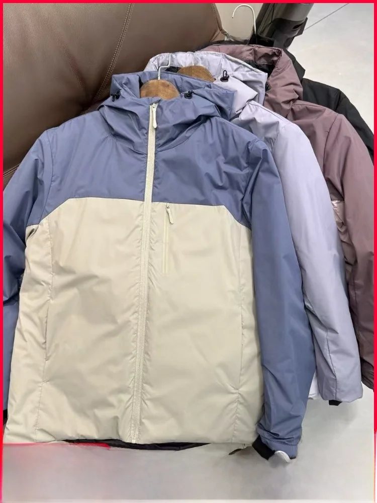 

Outdoor Couples Cotton Jaet Autumn Winter Warm Casual Hooded Zipper Decorated Polyester Fiber Filled Youth Faion