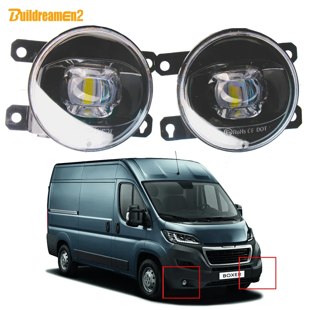 2 Pieces 30W H11 Fog Light Assembly Car Front LED Lens Fog Lamp 8000LM 12V For Peugeot Boxer 290 295 2015 2016 2017 2018 2019