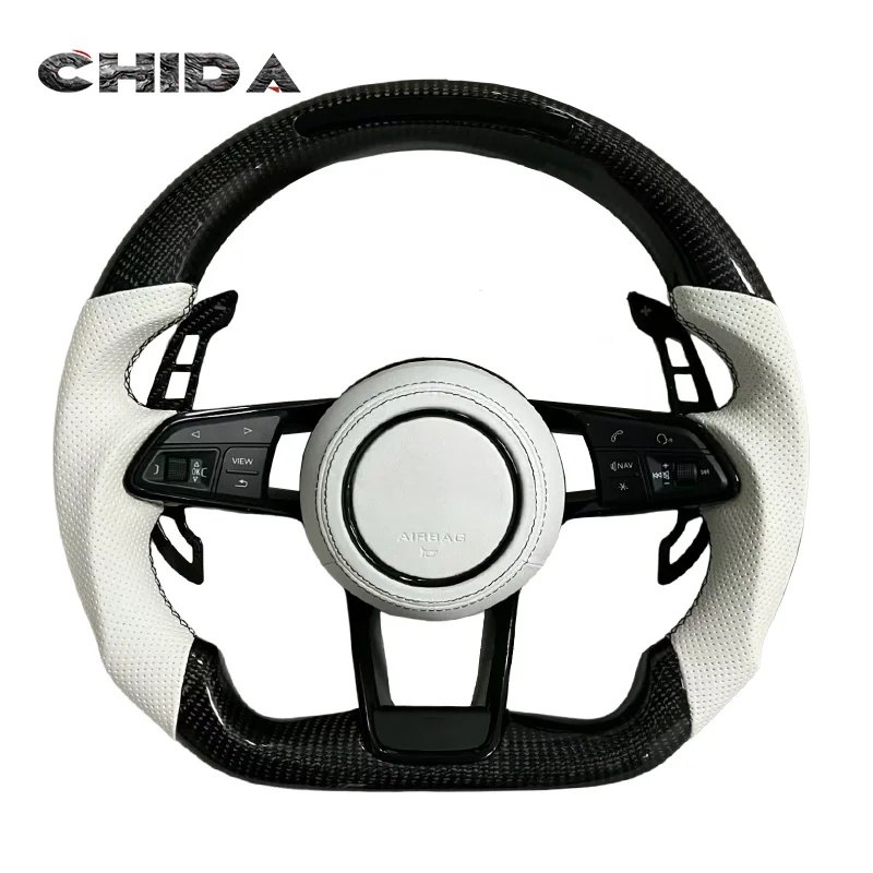 Upgraded Customised Sport LED Audis Carbon Fibre Steering Wheel A3 A4 A5 B9 RS RS3 RS7 A8L A4L