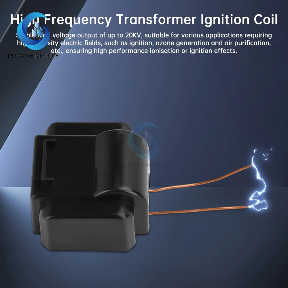 20KV High-power High-voltage Package High-frequency Transformer Ignition Coil Ozone Generator Oil Fume Purification Negative Ion