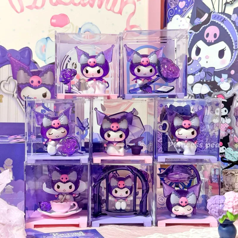 

New Hot Sanrio Kuromi Doll Rose Manor Series Blind Box Kawaii Desktop Ornament Model Action Figure Toys Girls Gift Surprise Box