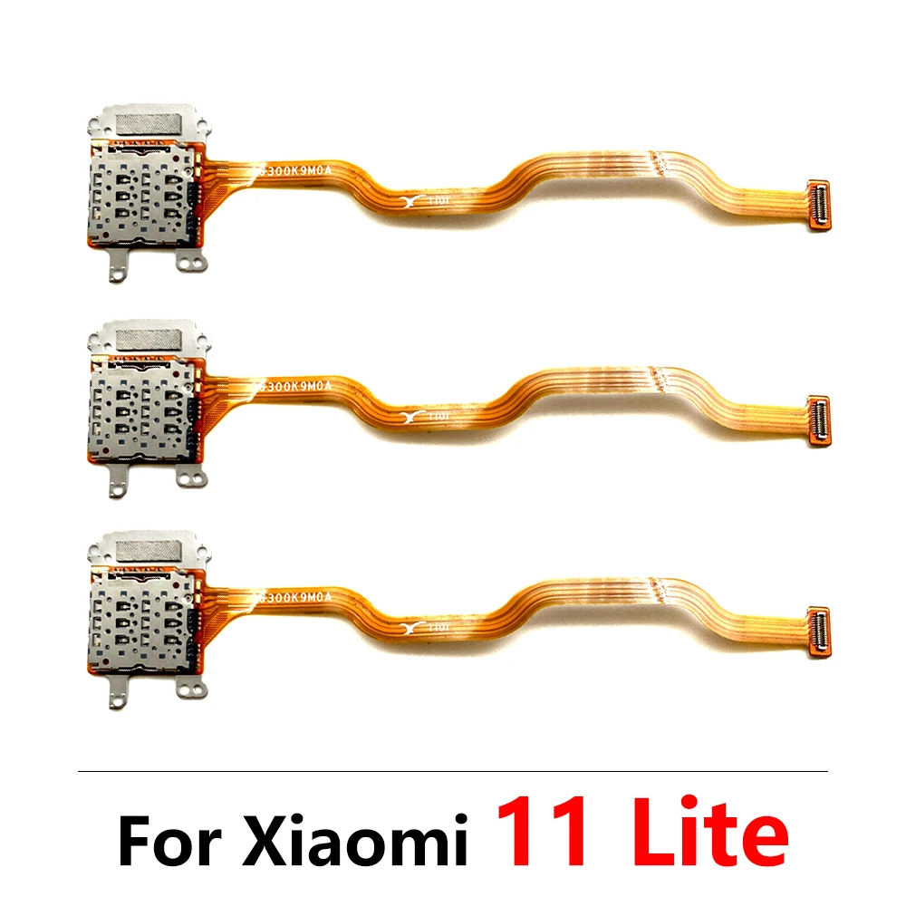 20Pcs/Lot , New For Xiaomi Mi 11 Mi11 Lite Sim Card Reader Holder Pins Tray Slot Part Flex Cable Smart Phone Repair Parts