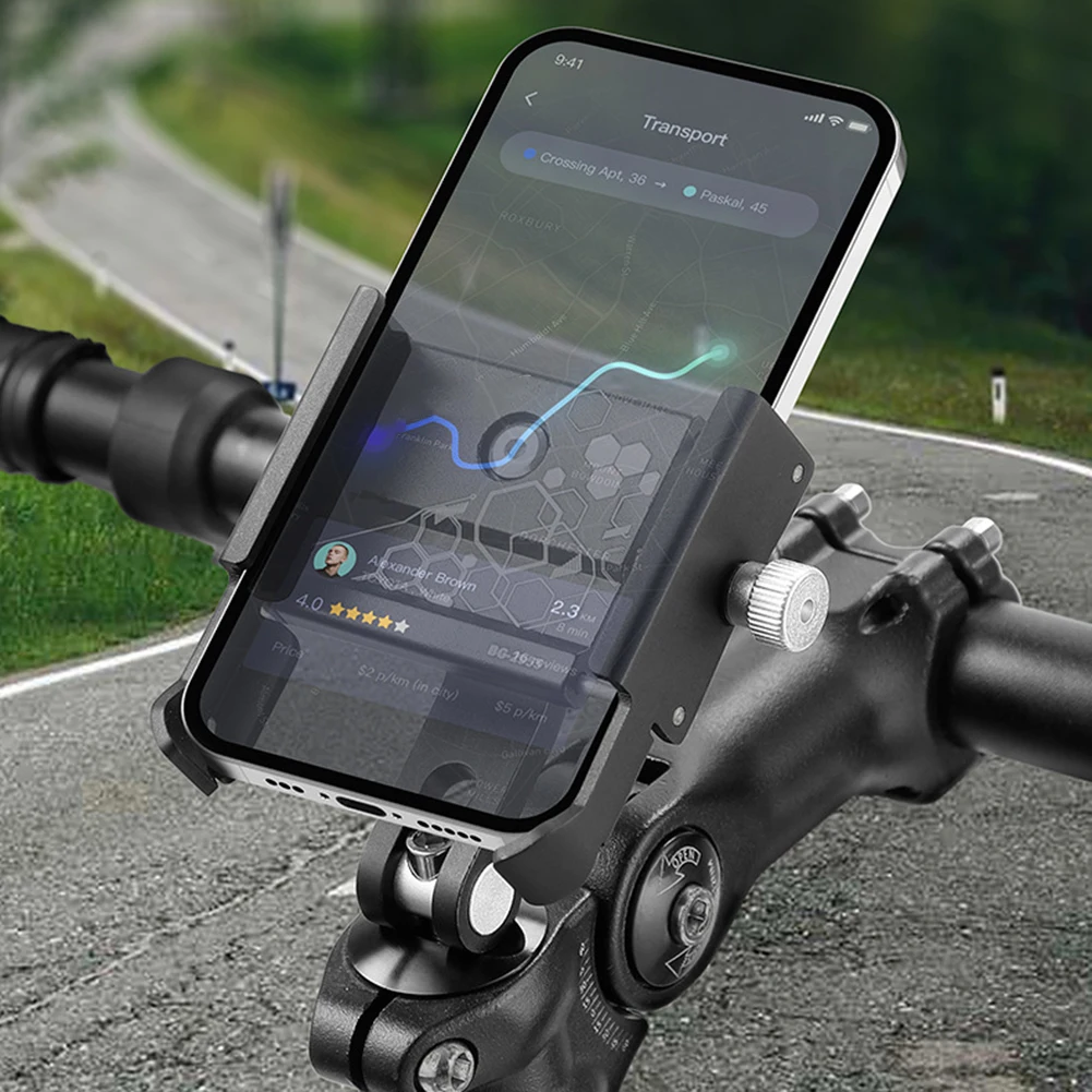 Compact and Space Saving Bike Phone Holder with Aluminum Alloy Construction Compatible with Various Phone Models