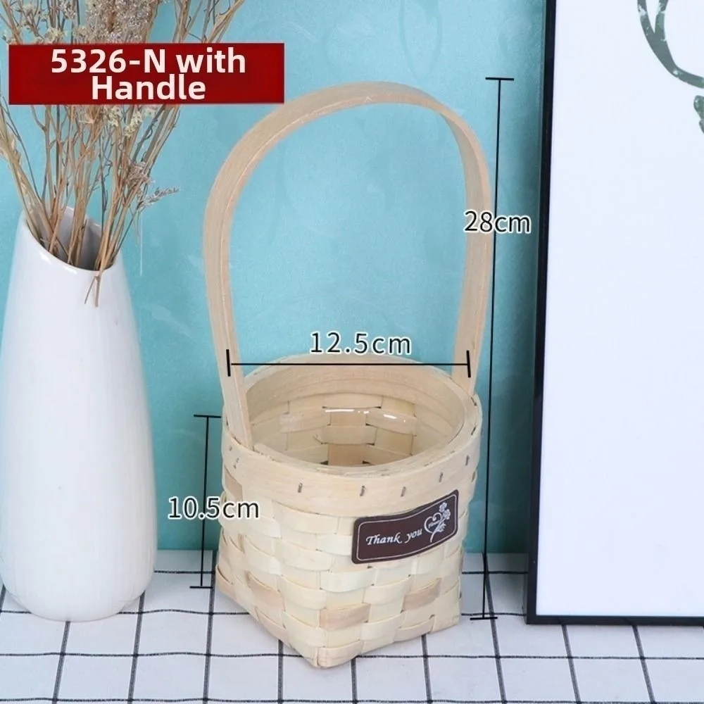 with Handle Imitation Rattan Handhold Household 8 Colors Willow Weaving Flower Basket Handwoven Braid Storage Baskets