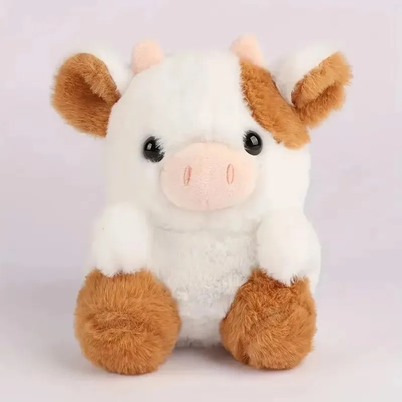 7.87in Cow Strawberry Doll Cute Cow Plush Animals Toys Pink, Black Sitting Cow Plush as  Room Decoration Ornament Christmas Gift