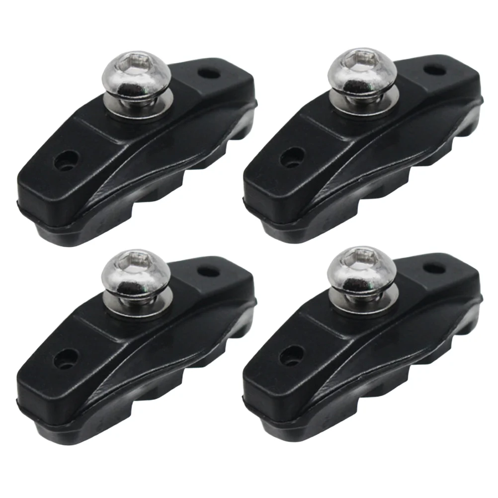 2 Pairs/4pcs Road Bike Brake Pads Rubber C-brake Blocks Holder Shoes Block (Black) brake pads for bicycle