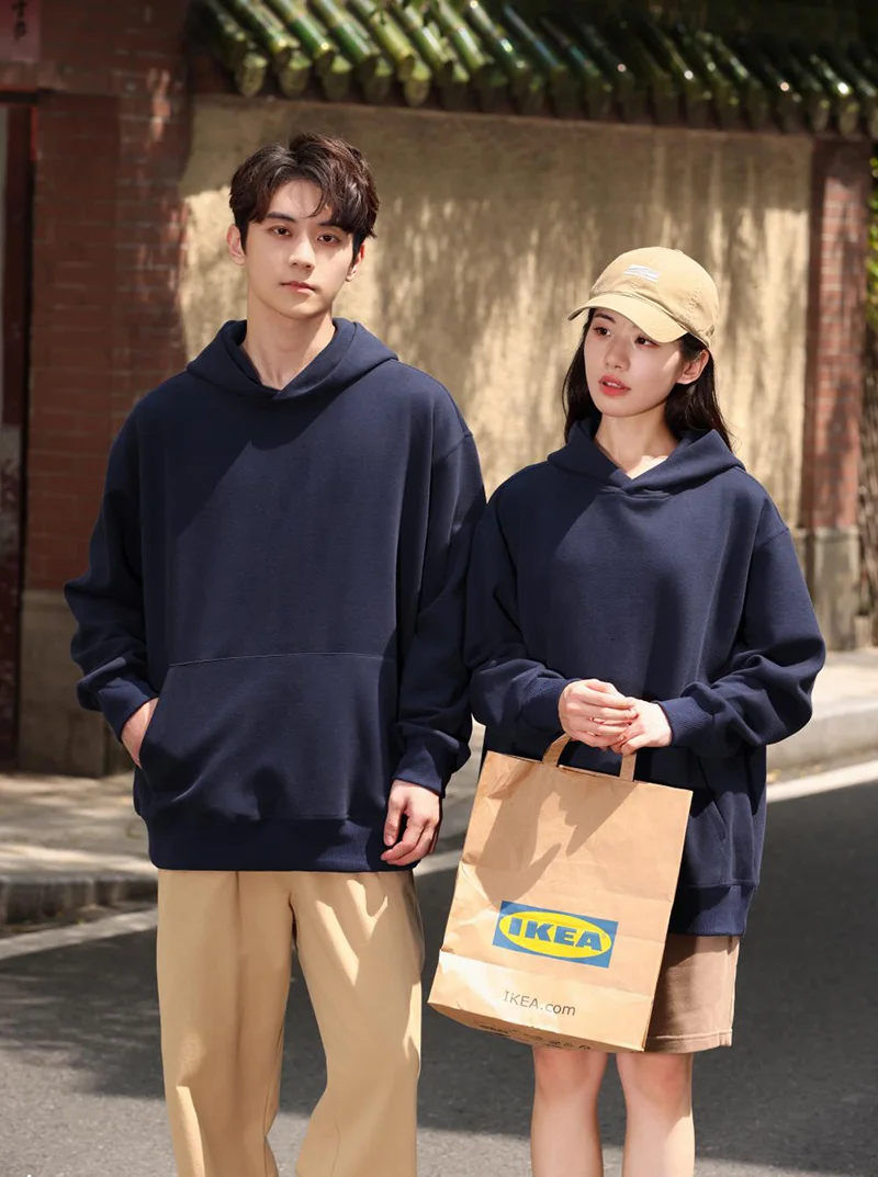 Winter New Arrival Classic Unisex Oversize Drop Shoulder Loose Pullover Hoodies with Kangaroo Pocket Blank Sweatshirt Hoodies