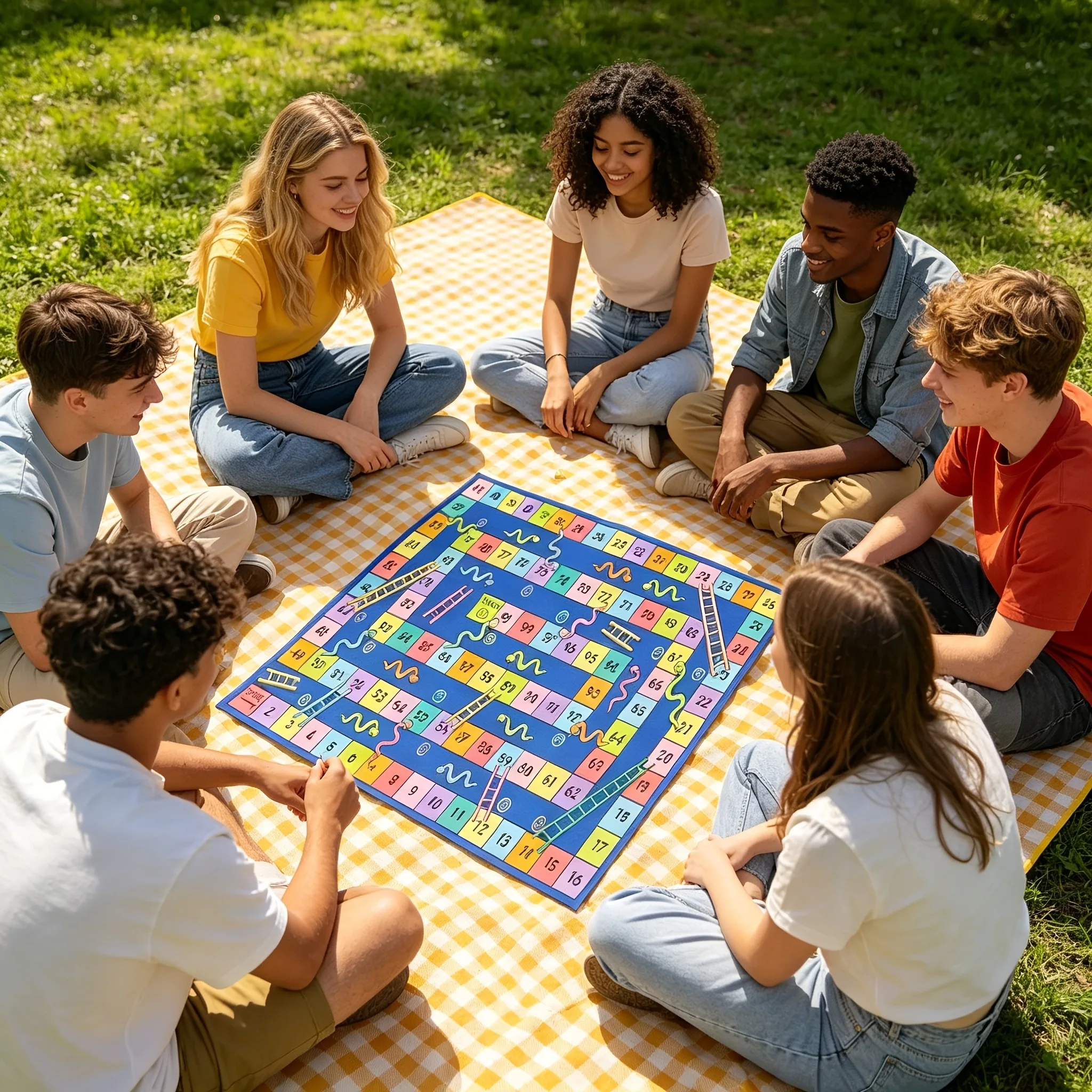Kleurrijk bordspel met slangen - Board Game Cafe recensie en prijs