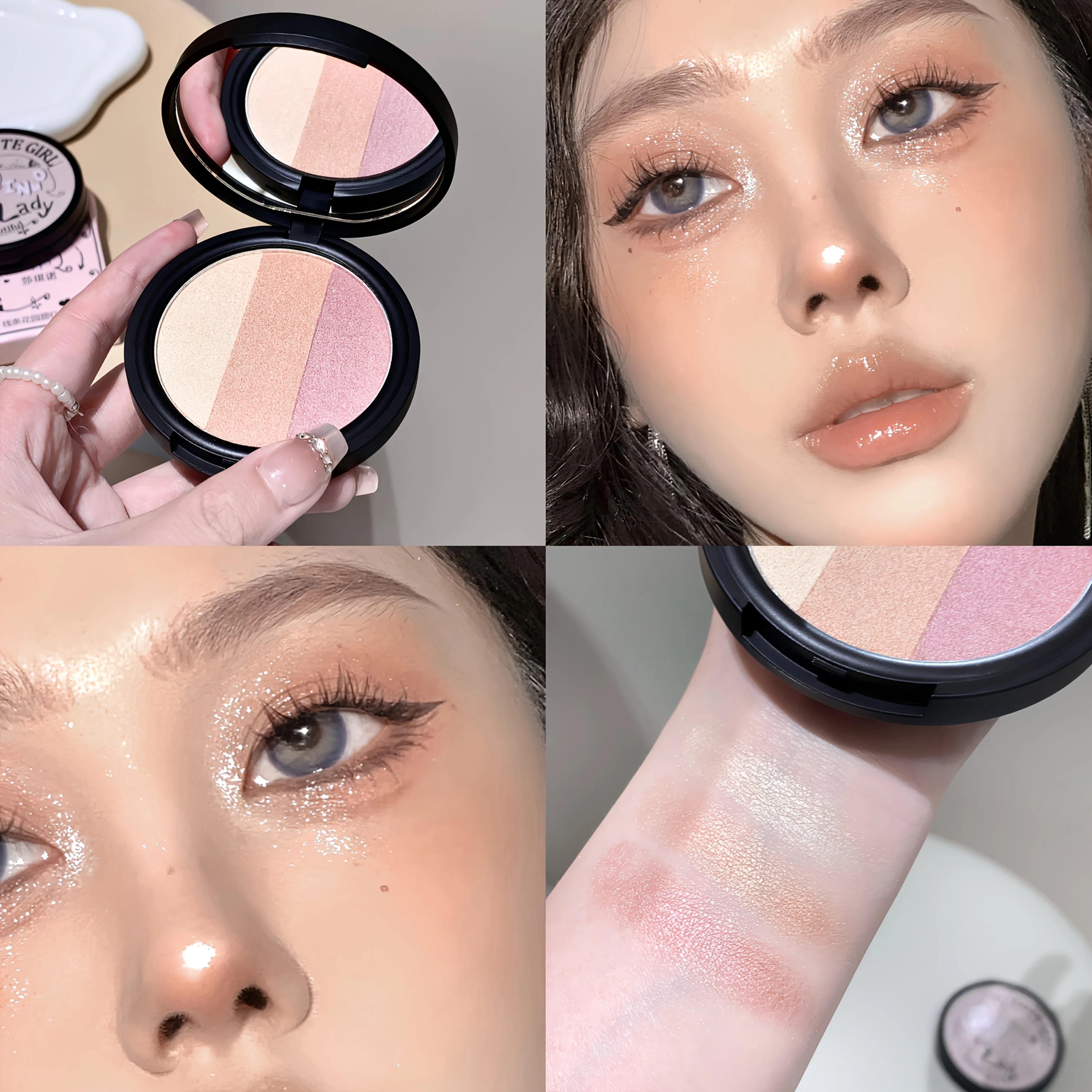 พาเลทไฮไลท์และคอนทัวร์เนื้อแมทสี่สี - เครื่องมือแต่งหน้าระดับมืออาชีพที่มีเฉดสีที่ผสมผสานได้เพื่อสร้างเอฟเฟกต์การซ้อนทับ