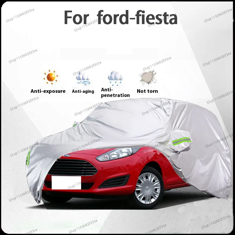 

For Ford Fiesta Fit Car Cover - Waterproof, Dustproof, Sunshade (UV), Snowproof | Silve Full Cover with All-Day Protection