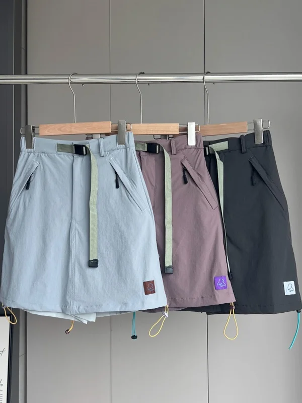 

Легкие дышащие быстросохнущие летние юбка-шорты А-силуэта для женщин, с защитой от просвечивания, имитация двух предметов, с высокой талией