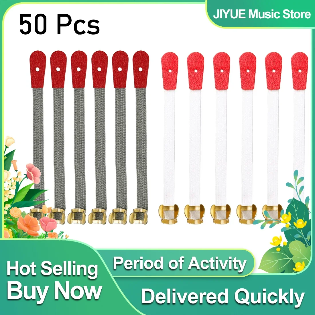 SLADE 50pcs Piano Action Tape Set Vintage Cloth Piano Regulation Tape for Grand/Upright Piano Repair Metal Buckles Reinforced