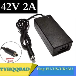 42V 2A pil şarj cihazı için 36V Li-ion pil 10S 18650 paket bağlayıcı RCA 8MM güç kaynağı adaptörleri