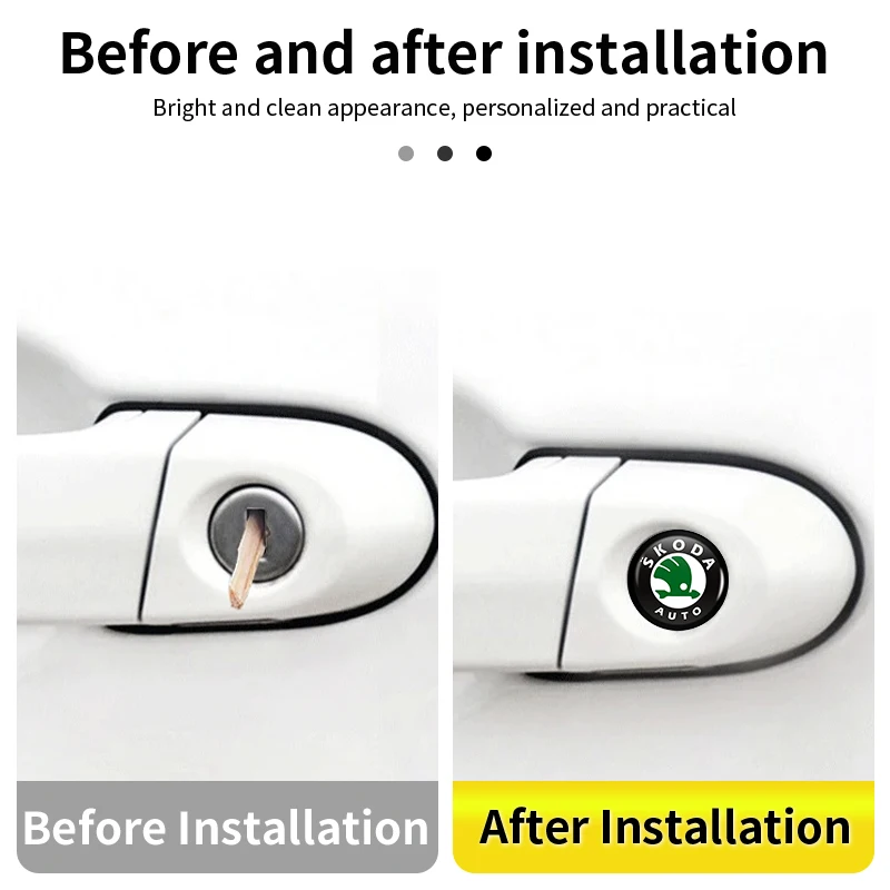 Car Door Lock Eye Protector Cover Keyhole Sticker Accessories For Skoda Octavia Rapid Kodiaq Karoq Fabia Kamiq Superb Derivative view 5