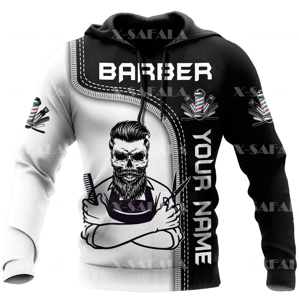 

Barber Customize Name Barbershop3D Printed Hoodie Man Female Zipper Pullover Sweatshirt Hooded Jersey Streetwear Tracksuits-1