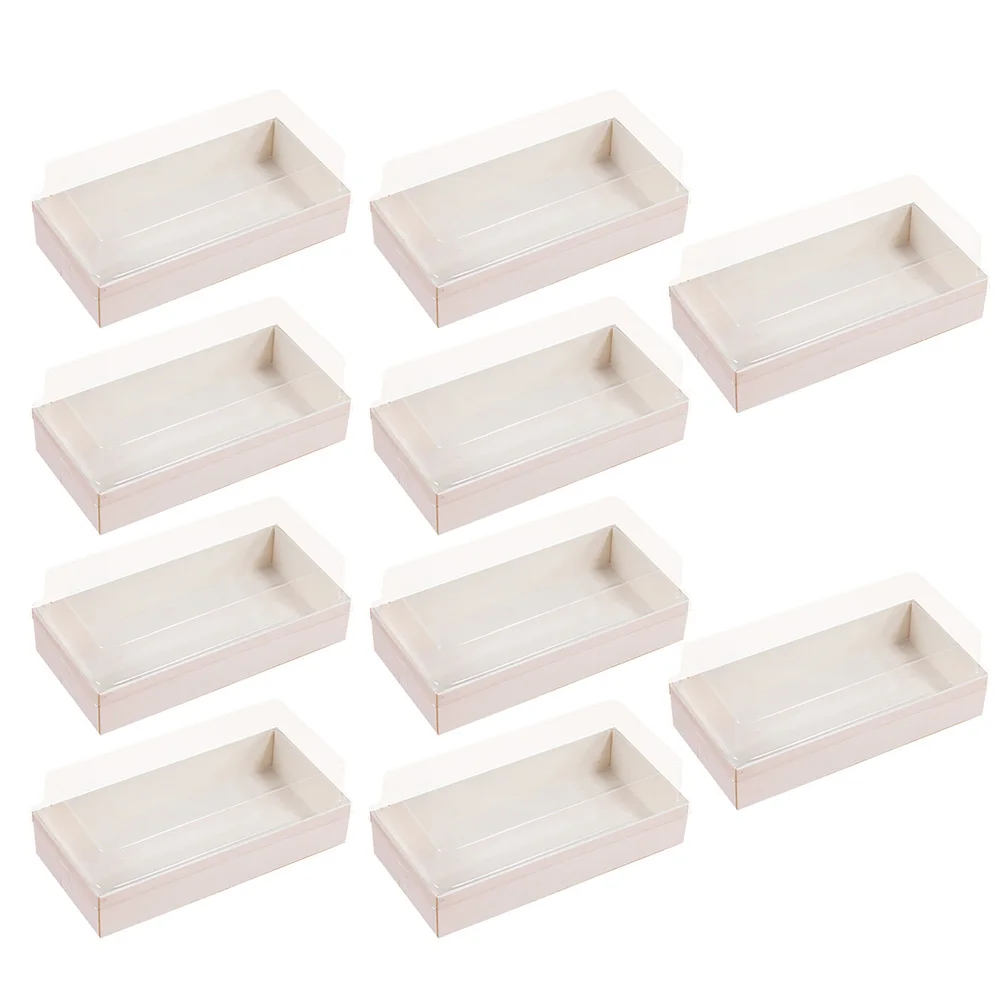 

10 Pcs Cake Box Professional Disposable Packing Boxes Home Food Cases Mini Packaging Bakery Plastic Sandwich Bread