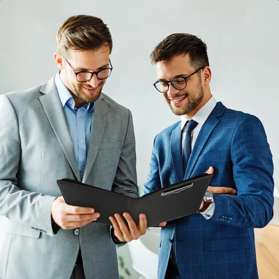 Padfolio Portfolio Organizer Binder พร้อมซิปหนัง Portfolio 3 แหวน Binder และ 5 โฟลเดอร์ Divider หน้าสําหรับแท็บเล็ต Resu