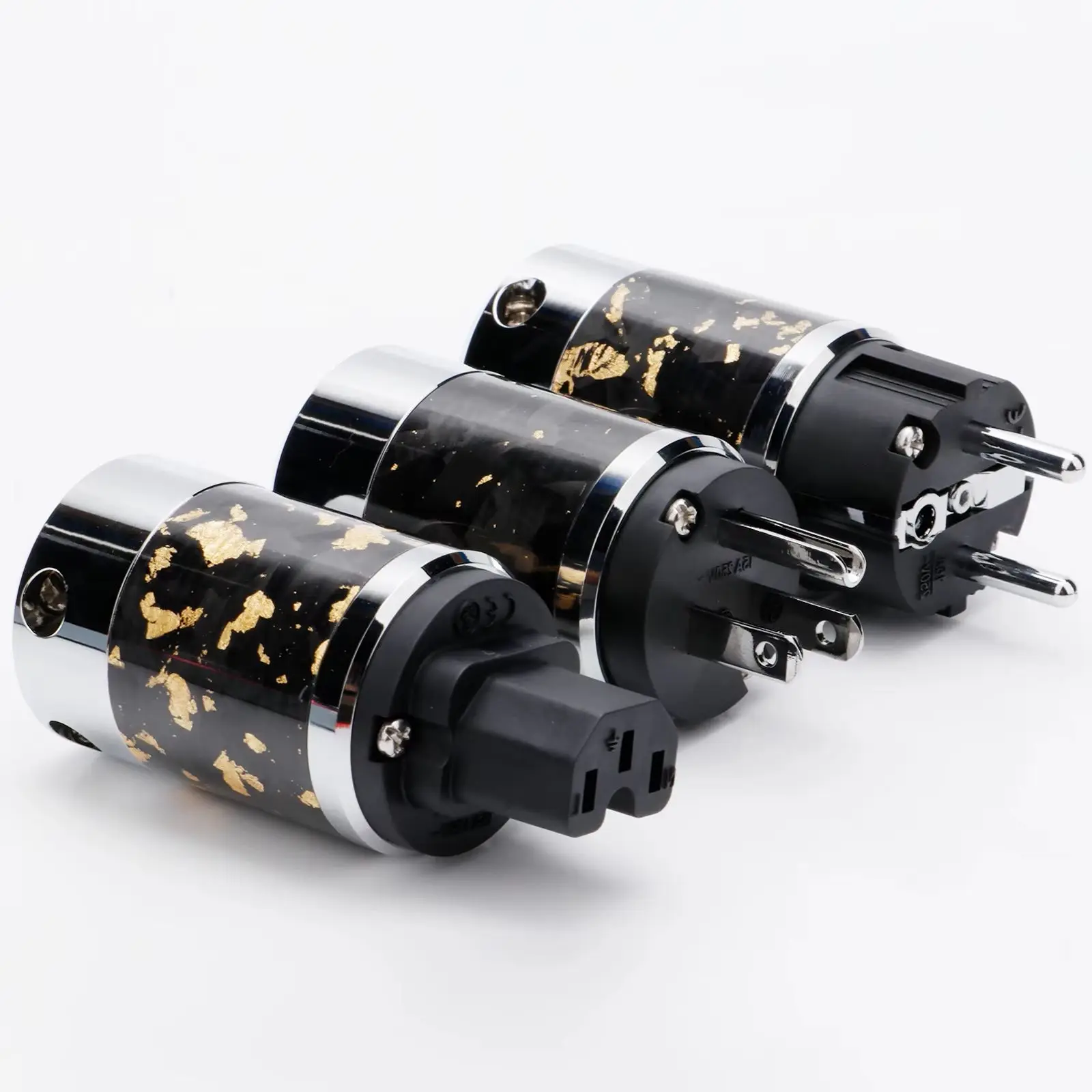 HI-End Forge Carbon Fiber EU Schuko Power Plug AU/US/EU Schuko Power Connector IEC320 15A