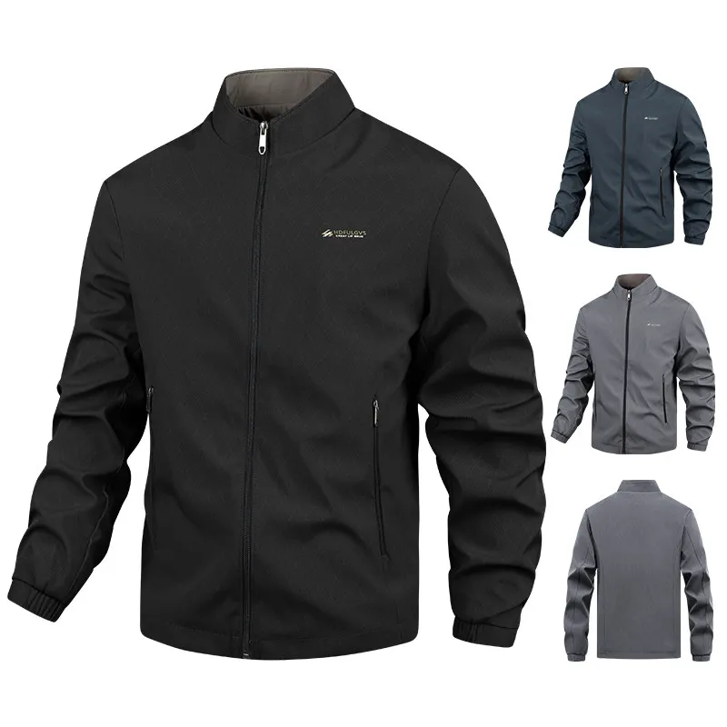 

Мужская повседневная куртка-бомбер в стиле ретро с воротником-стойкой, на молнии, для активного отдыха, из полиэстера и нейлона...