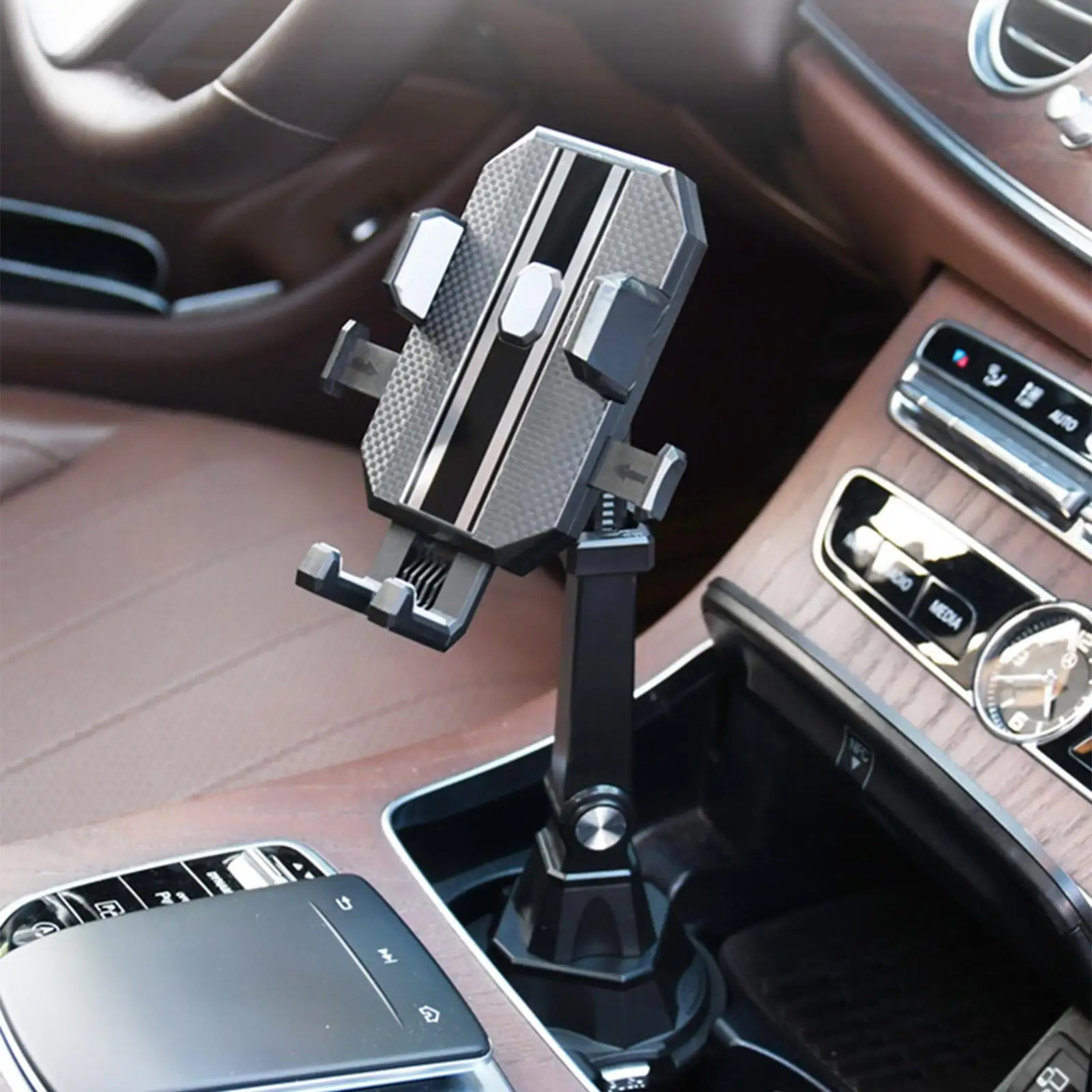 حامل هاتف لكأس السيارة، مهد هاتف قابل للتعديل لسيارات الدفع الرباعي سهل التركيب ومستقر