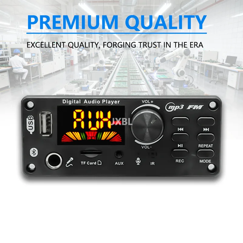 80W Bluetooth 5.0 MP3 Decoder Board 2x40W Stereo Audio Player USB TF FM AUX Mic Recording Karaoke DC 8V-24V Car Home view 5
