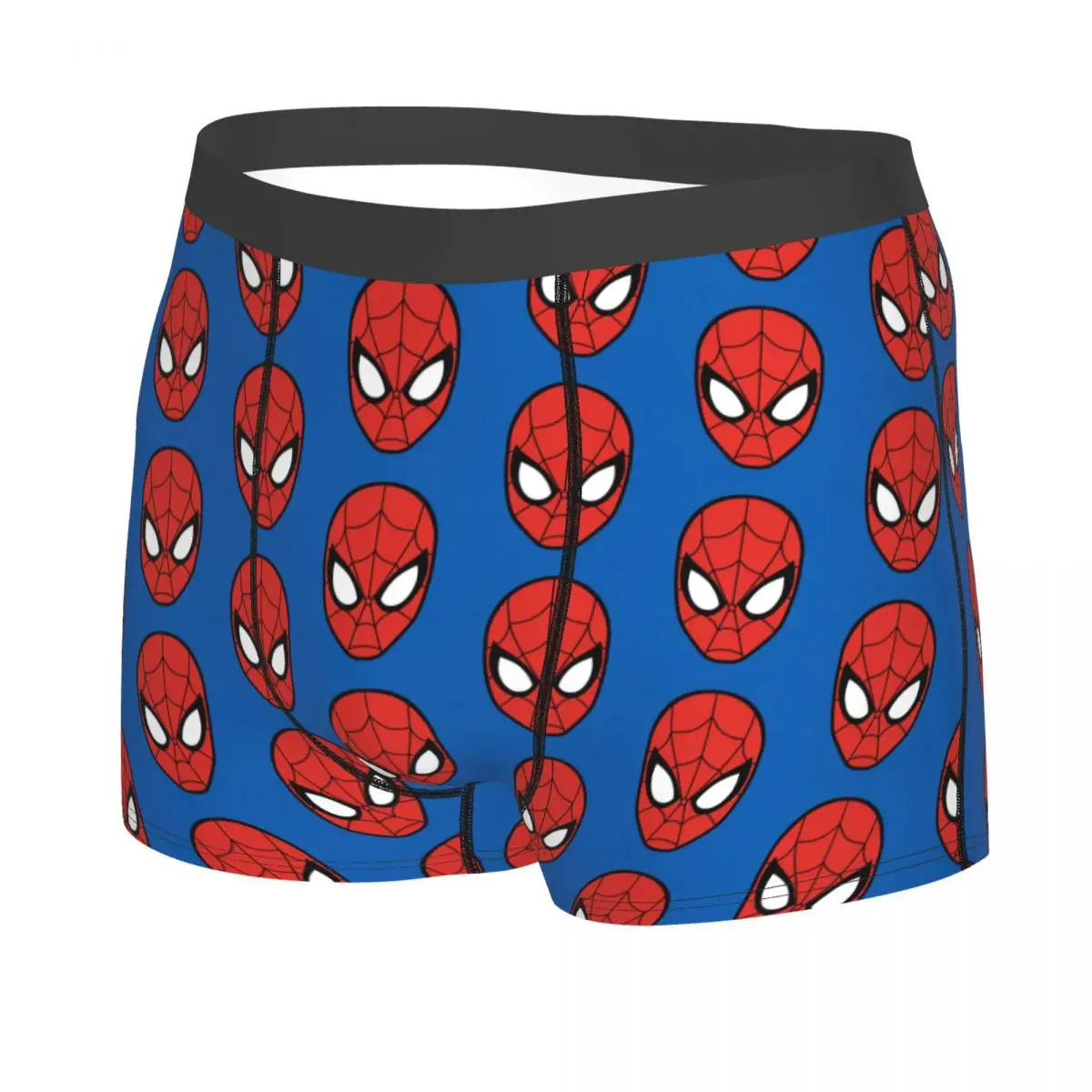 Custom Funny Spider Man Head Boxers Shorts Panties Male Underpants Comfortable Briefs Underwear