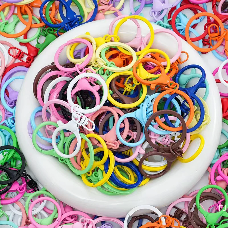 

[YU]10pcs Multicolor Keyring Lobster Clasp Hooks With Adjustable Buckle For Making DIY Bags Doll Hook Jewelry Accessories