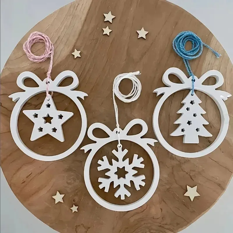 Christmas Silicone Hanging Mold for DIY Epoxy Resin Plaster Concrete Crafts Snowflake Christmas Tree Deer Pendant Casting Mould