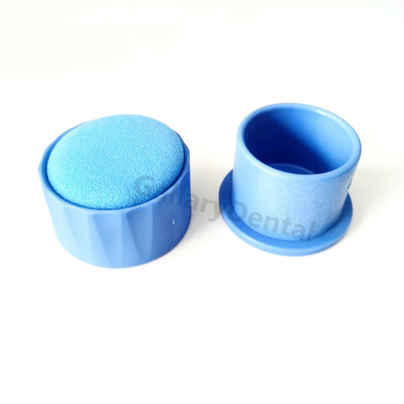 Dental Round Endo Root Canal File Clean Table Sponge Dental Cleaning Base Blue Canal Holder Dental Tool