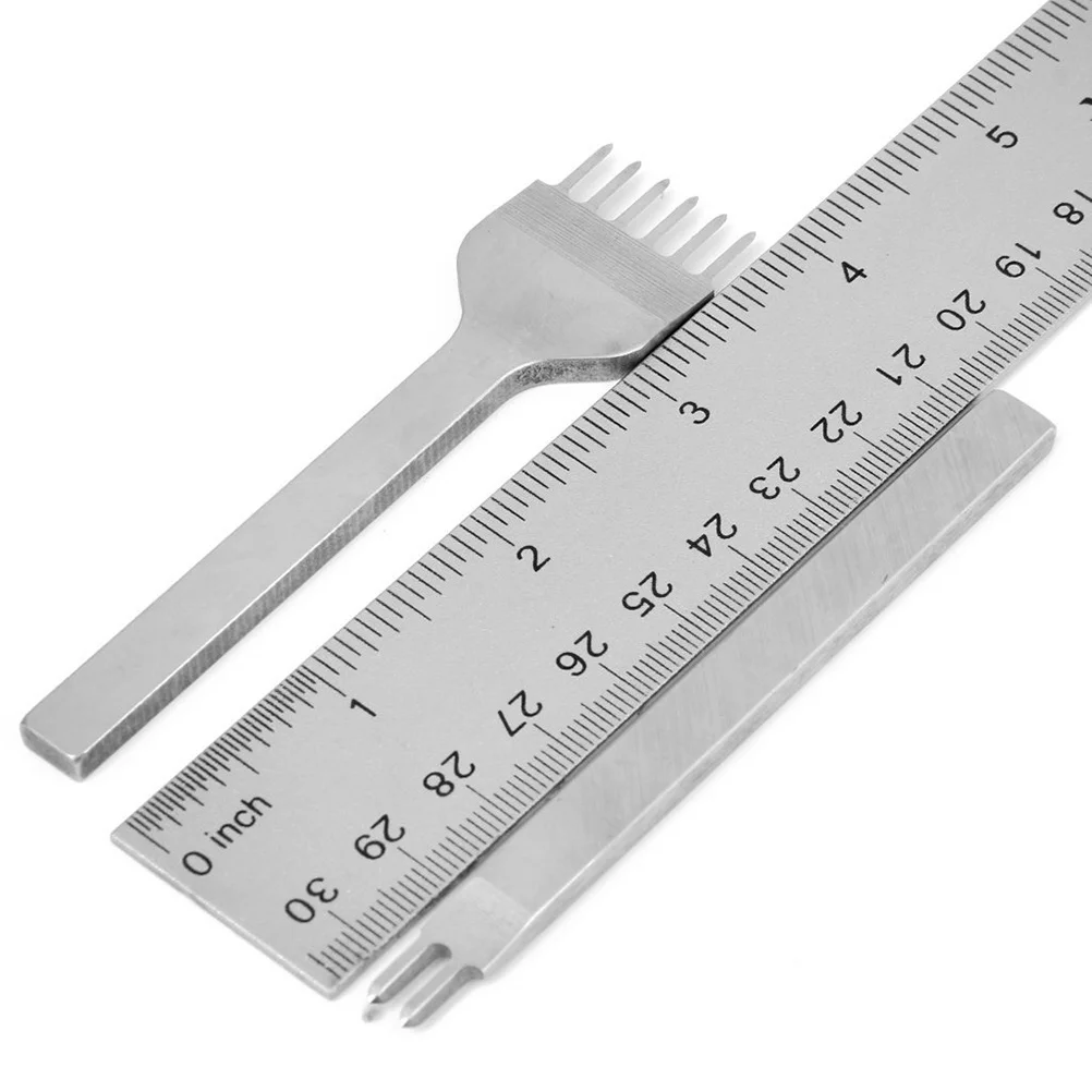 

DIY Hole Punch Set Craft Tools Diamond Chisel Stainless Steel 3mm Prong Hole Punch Kit Anti Slip Handle for