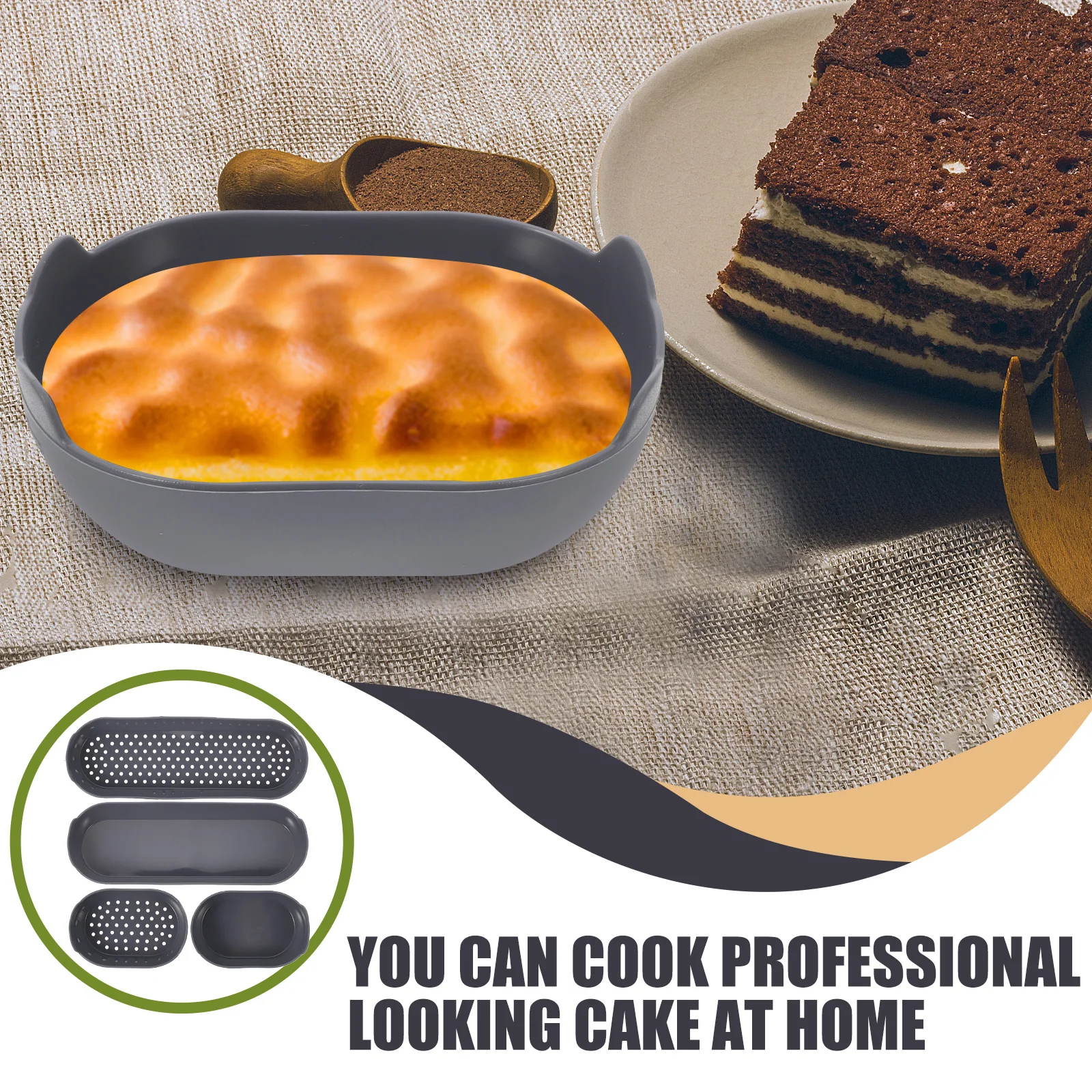 

4 Pcs Baking Pans for Oven Silicone Mold Cake Non Stick Cooking Moulds Silica Gel Loaf