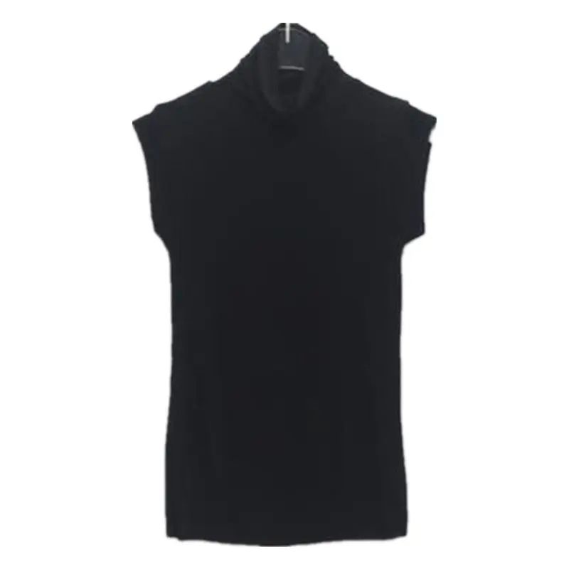 Sexy Turtleneck Sleeveless T Shirts Female Vintage Women Clothing 2026 Summer New Slim Tee Shirt Femme Fashion Korean Y2K Tops