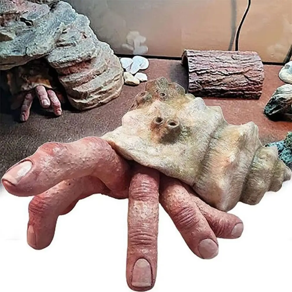 

Realistic Resin Finger Crab Simulation Colorful Parasitic Finger Crab Snail Conch Shell Hermit Crab Toys Fish Tank