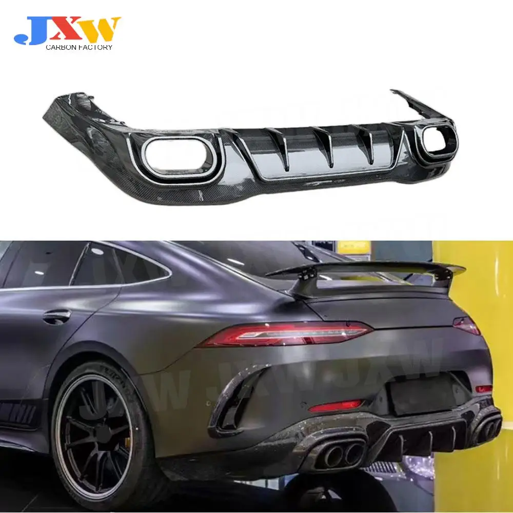 Dry Carbon Car Rear Bumper Lip Diffuser Spoiler For Benz AMG GT63 GT63S 4 Door 2019-2023 Auto Car Rear Lip Guard