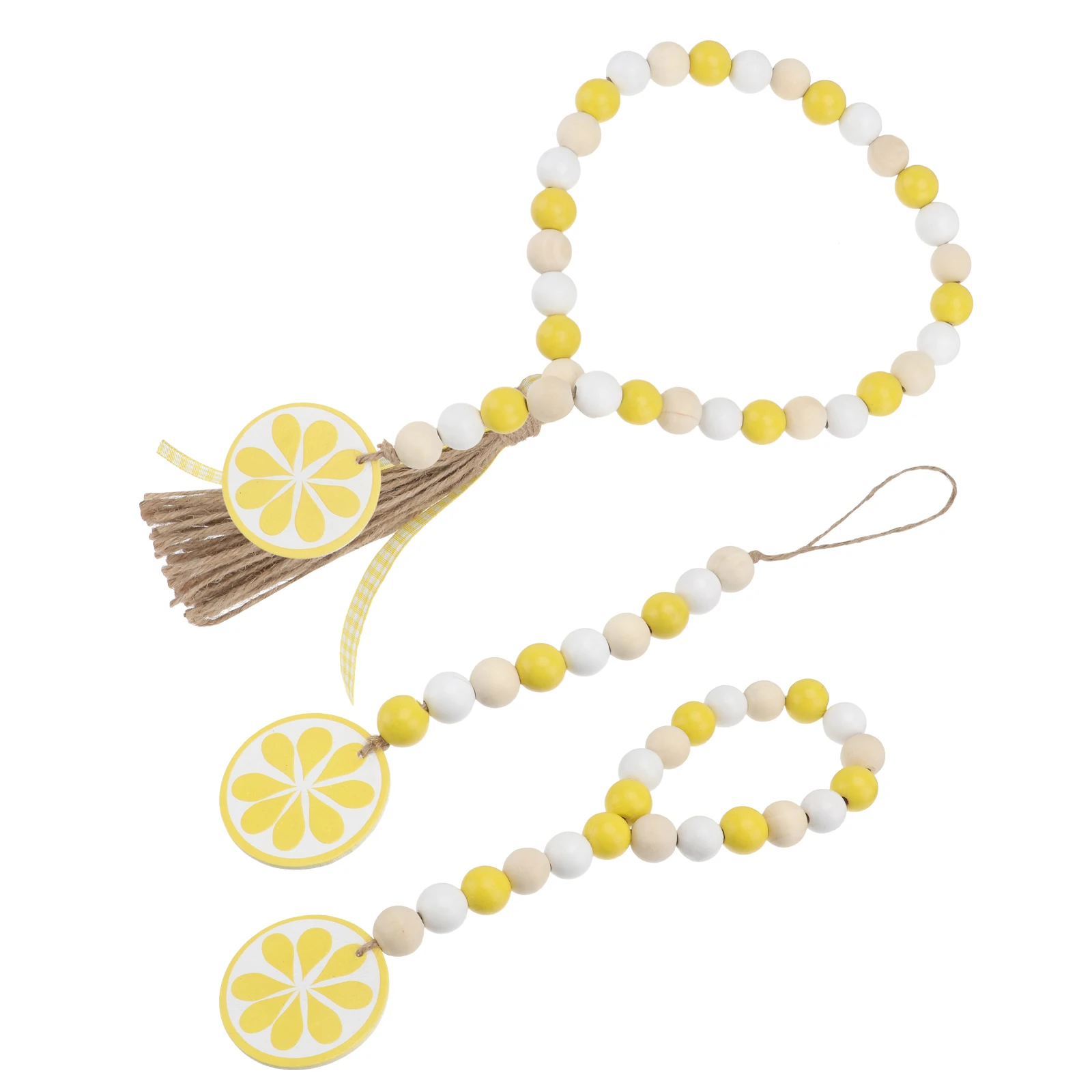 

3 pcs Wooden Lemon Hanging Tassel Tassel Pendant Rope Pendant Bead Decor Rustic Style HomeDIY Environmental Friendly