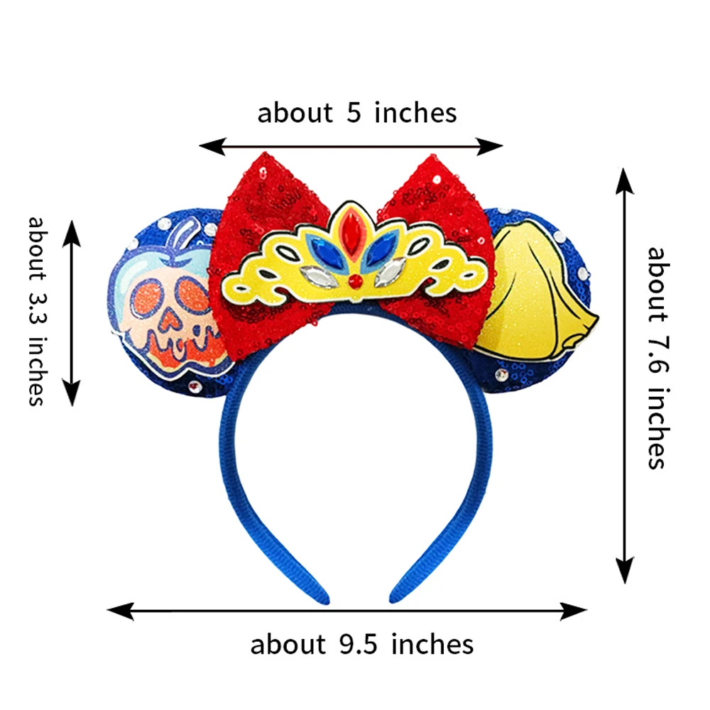 Myszka Miki księżniczka królewna śnieżka opaski dla dziewczynek szkielet trucizny jabłkowe uszy akcesoria do włosów kobiety opaska do włosów królowej