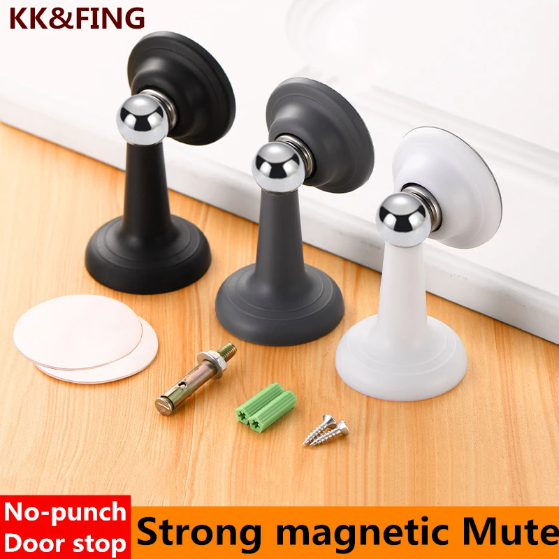 

KK&FING Mute Door Suction ABS Anti-collision Strong Magnetic Door Stopper Non - Punch Strong Adhesive Ground Suction Door Stop