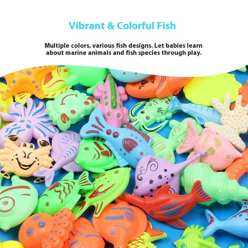 Jeu de pêche magnétique pour enfants, 41 pièces, ensemble de jouets de pêche, piscine gonflable, stand de rue, cadeau, jouets d'été