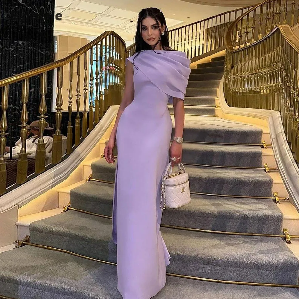 

Eightale Arabic Evening Dress Purple Prom Gown Customized Strethcy Satin Wedding Party Dress Mermaid Robes De Soirée