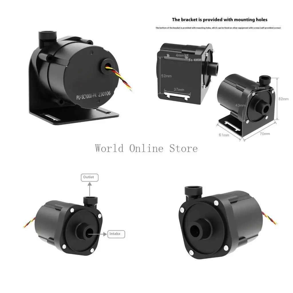 

PU SC1000 24V Brushless Liquid High Flows Rate 6M Lift For PC Watercooling Devices 87HC