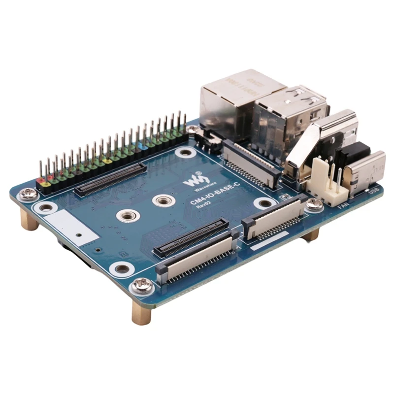 Waveshare CM4-IO-BASE-C Expansion Board For Raspberry Pi CM4 Basic Expansion Board Advanced Version RJ45+M.2 M KEY