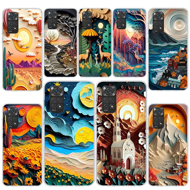 Natural Trees in Mountain Ranges Phone Case For Xiaomi Redmi Note 13 12 12S 11 11S 10 10S 11E Pro Plus 11T 9 9S 8 8T 7 5 + Cover