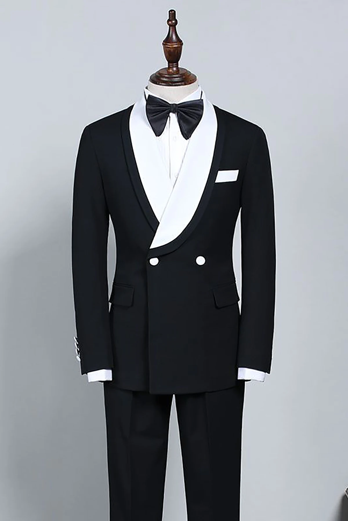 Smoking da sposa Vintage da sposo giacca con risvolto a scialle per uomo Business Evening Party abiti neri 2 pezzi pantaloni Blazer su misura