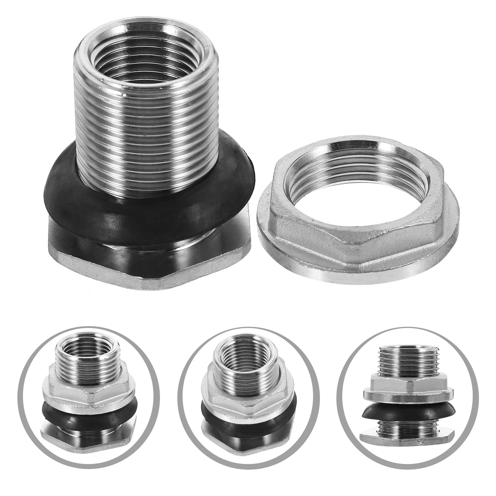 

Соединитель резервуара для воды 1/2 дюйма, фитинг из нержавеющей стали, герметичная утопленная прокладка для дождевых бочек, бассейнов, ванн, садового шланга