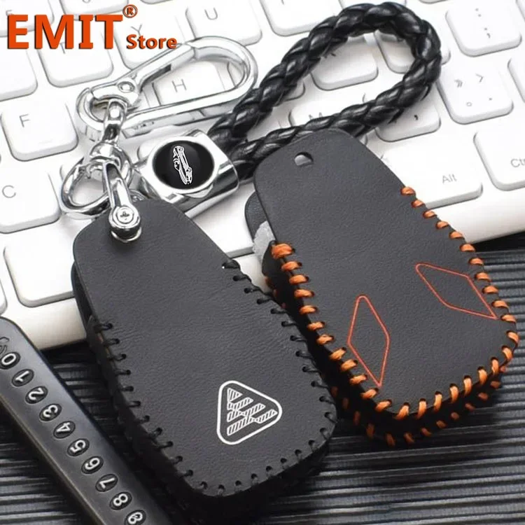 Leather Key Case for VOGE SR4MAX SR4 MAX 350 DS900X Motorcycle Remote Cover Shell Keychain Housing Ring Holder Fob Accessories