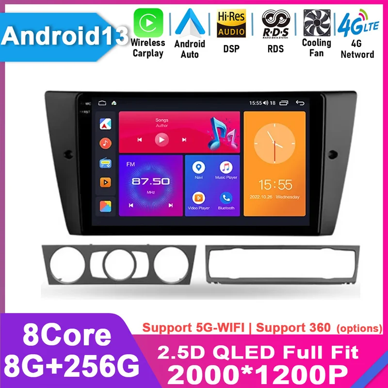 Android Car Radio For BMW 3-Series E90 E91 E92 E93 2005 2006 2007-2013 Multimedia Video Player Navigation GPS  No 2din Carplay